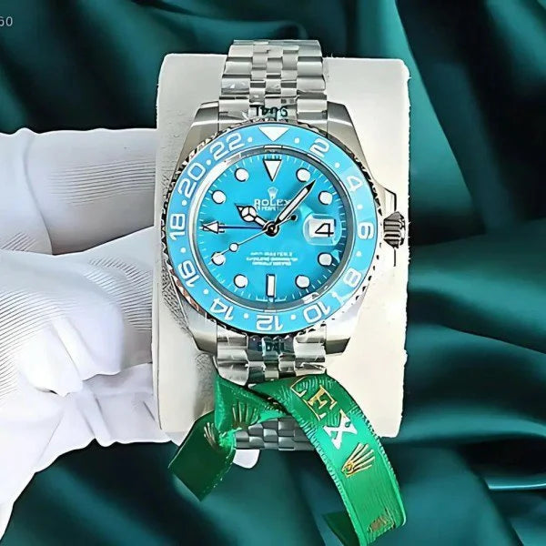 RO.LEXOyster perpetual Gmt master Steel-Aqua Blue