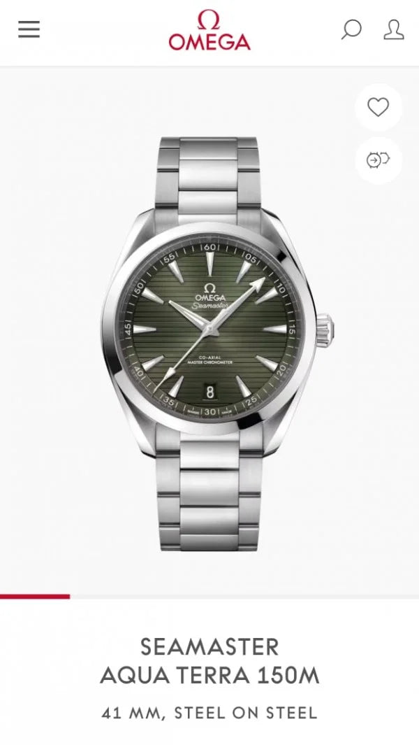 Omega Sea Master Aqua Terra 150M Steel Green